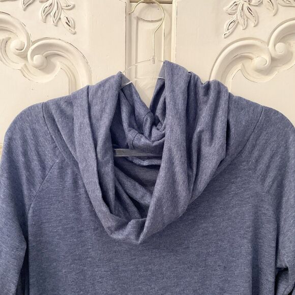 Tunic Women's L Heather Blue High Low Off the Shoulder Long Sleeve Casual - Picture 5 of 9